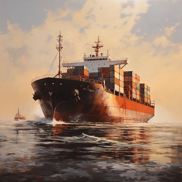 Cargo ship by TheXclusive Art