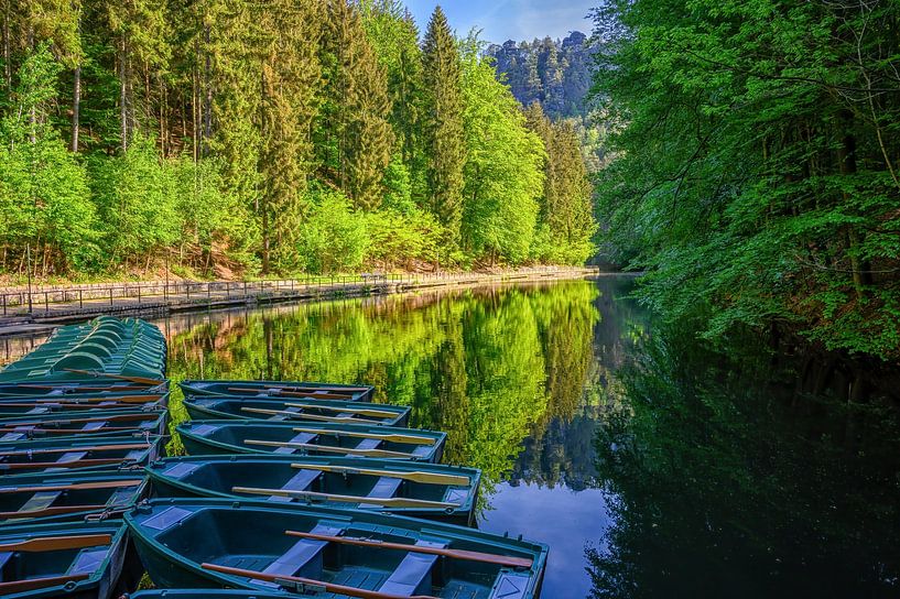 Amselsee, près du Basteibrücke en Suisse saxonne par Leon Okkenburg
