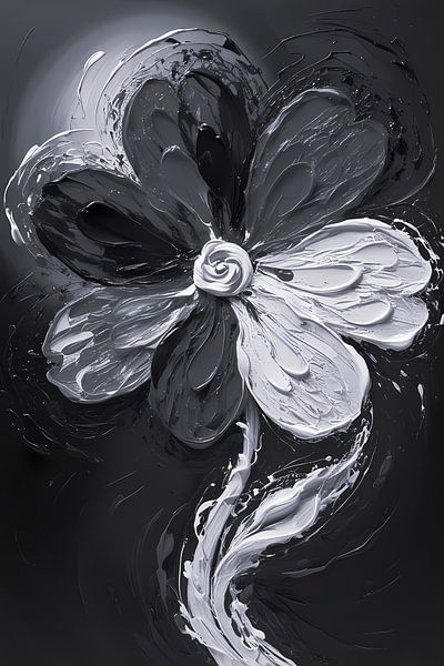 Motif floral abstrait monochrome par Art & Soul Creations