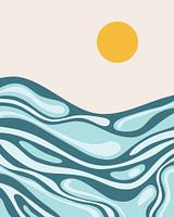 Wellen von Meerwasser mit der Sonne