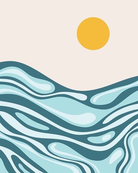 Waves of seawater with the sun by Studio Miloa