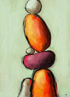 Abstrakte Malerei mit organischen Formen.