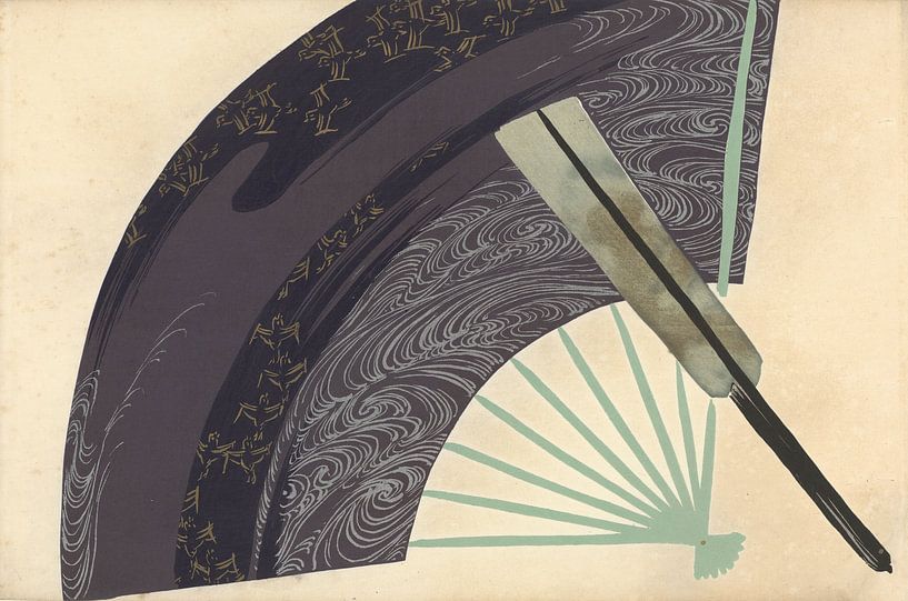 Fan von Kamisaka Sekka, 1909 von Gave Meesters