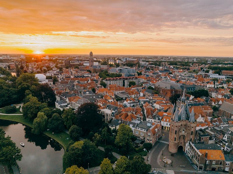 Sassenpoort old gate in Zwolle during summer sunset by Sjoerd van der Wal Photography