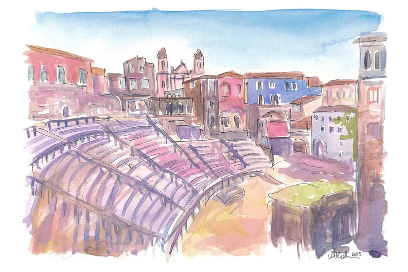 Catania Roman theatre Afternoon cityscape in Sicily by Markus Bleichner