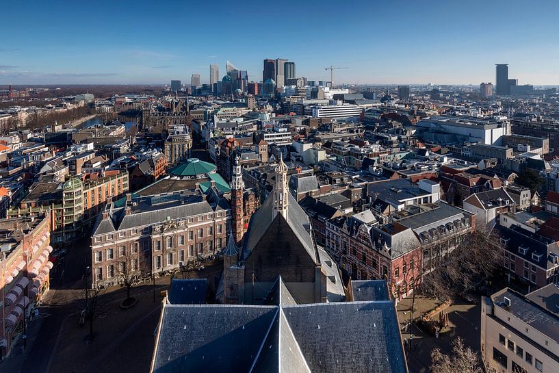 vue aérienne sur le centre ville de La Haye par gaps photography