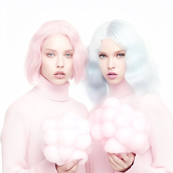 Le portrait de deux femmes est si doux par Vlindertuin-Art