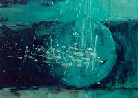 Abstrait horizontal bleu vert