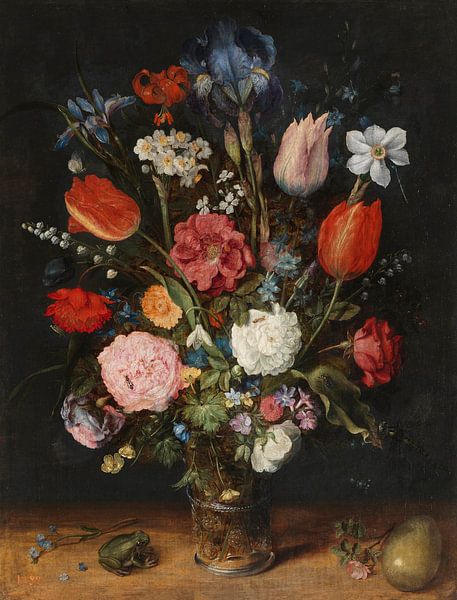 Blumen in einem Glas, Jan Brueghel der Ältere von Meisterhafte Meister