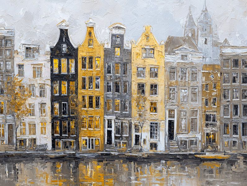 Goldener Glanz über den Grachten von Amsterdam von But First Framing