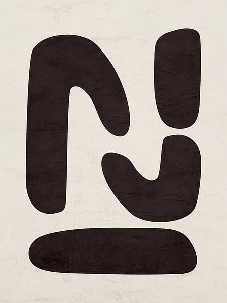 Organic abstract art - black and white tones by Online Arts