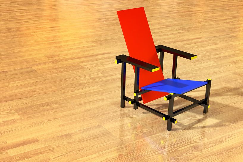 Rietveld chair parquet floor by Jan Brons