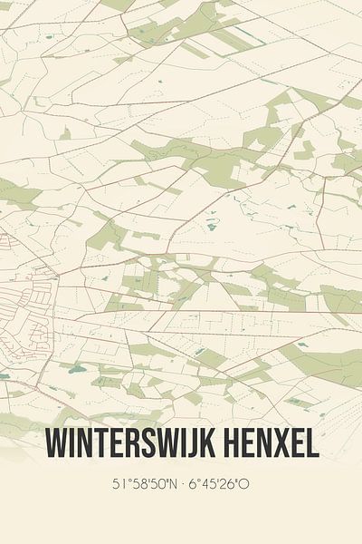 Alte Landkarte von Winterswijk Henxel (Gelderland) von Ortsdrucke