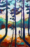 Lange Schatten und ein Liebespaar