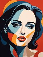 Pop Art Frau Porträt Abstrakte Geometrische Kunst