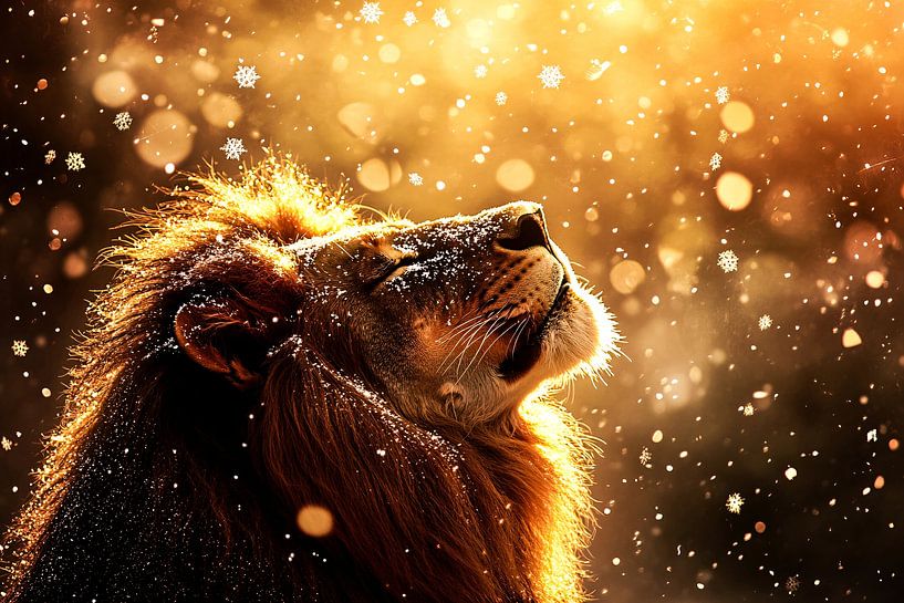 Le lion dans sa splendeur hivernale par Art & Soul Creations