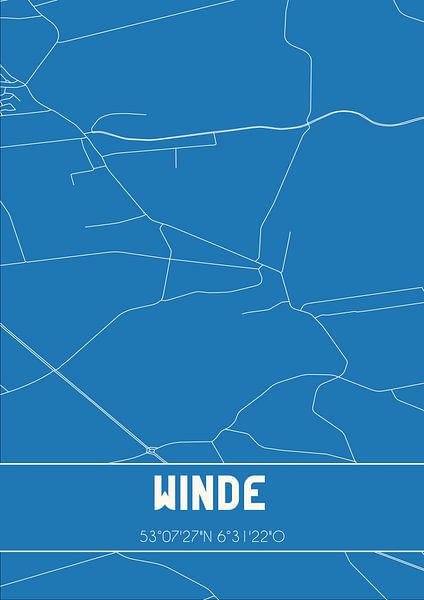 Blueprint | Map | Winde (Drenthe) by Prints of Place