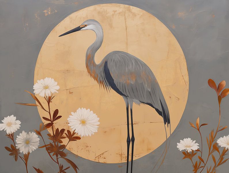 Purpurreiher im Mondlicht von Caroline Guerain