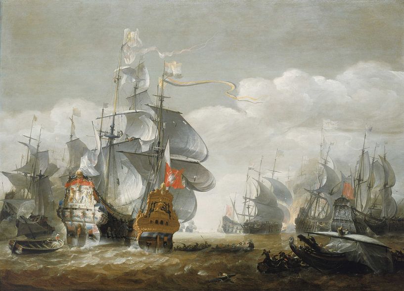 Hendrik van Minderhout, Die Schlacht von Lowestoft, um 1650 von Atelier Liesjes