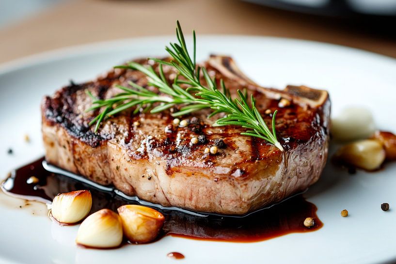 Steak on a plate by Poster Art Shop