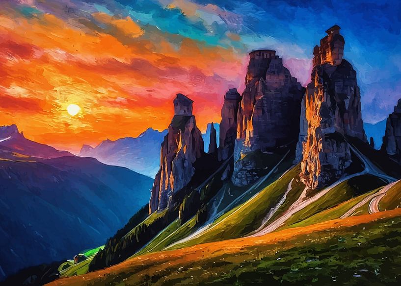 Sonnenaufgang über dem Sonnenaufgang über dem Cinque Torri Felsen Italien 4Cinque Torri Felsen von MIROKKU