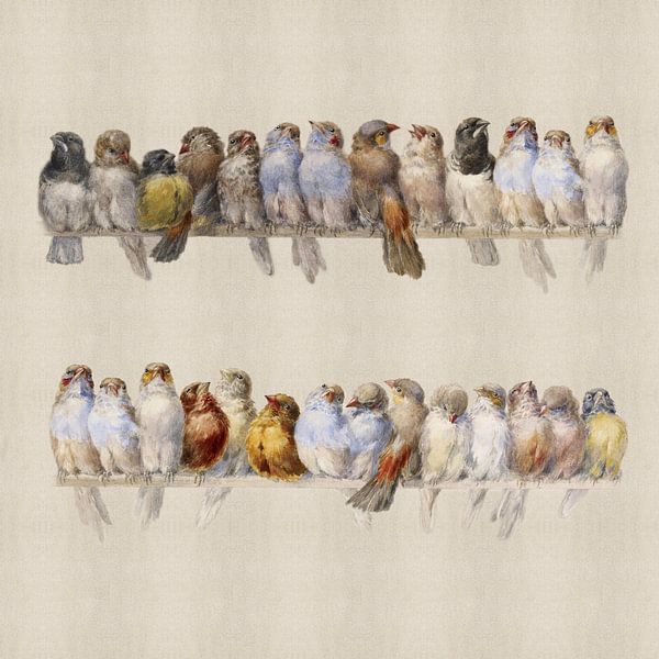 Eine Vogelstange, Hector Giacomelli (quadratisch) von Meisterhafte Meister