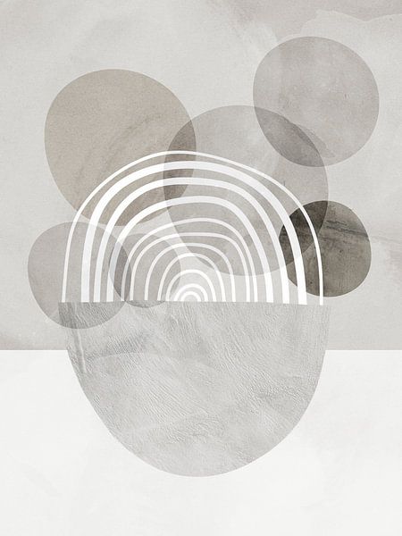 Japandi Regenbogen in Grau von Mad Dog Art