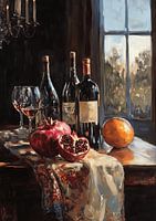 Wein und Granatapfel