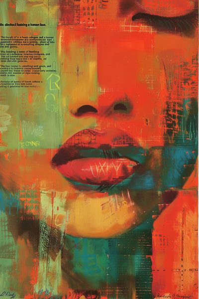 Abstrakte Lippenkunst in Farben von Poster Art Shop