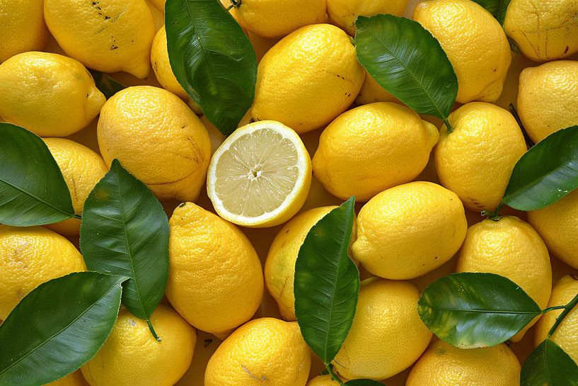 Nature morte au citron sur table en bois par Art & Soul Creations