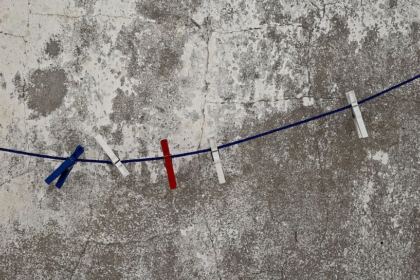 Coloured clothes pegs Burgau Algarve. by Marieke van der Hoek-Vijfvinkel