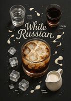 White Russian Poster - Cremiger Retro-Wodka-Dessert-Cocktail