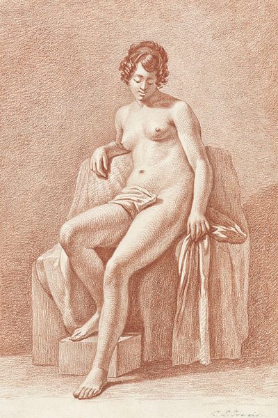 Sitzender weiblicher Akt, Jan Lodewijk Jonxis (1799-1867) von Atelier Liesjes