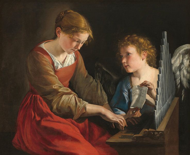 Saint Cecilia and an Angel, Orazio Gentileschi, Giovanni Lanfranco by Masterful Masters