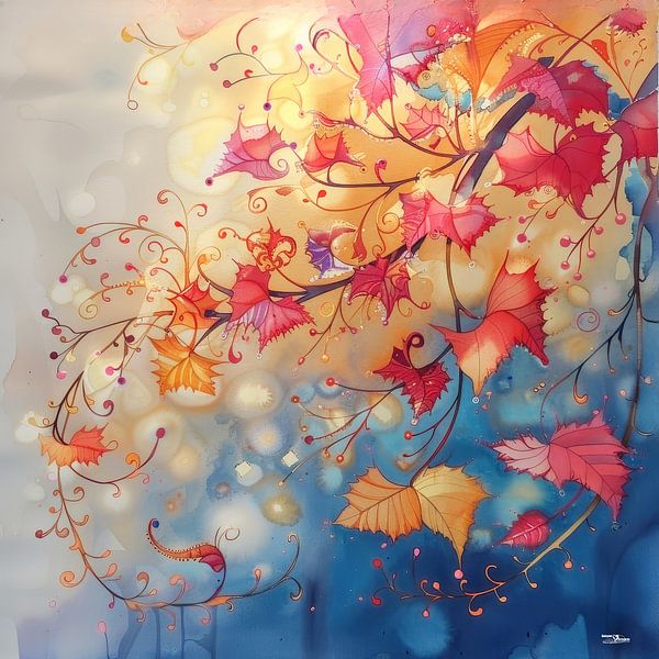 Aquarell einer Blume von Gelissen Artworks