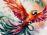 ? "Fiery Freedom - Tropical Macaw in Motion" ?