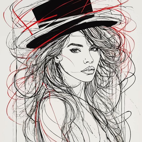 Minimalistische Malerei einer Frau von MIROKKU