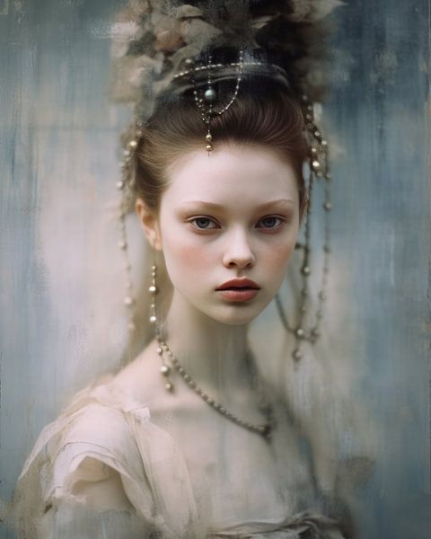 Portrait moderne et classique dans des couleurs pastel par Carla Van Iersel