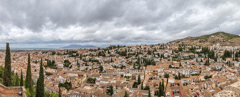 Granada mit Zypressenblick von der Alhambra von Alexander Baumann