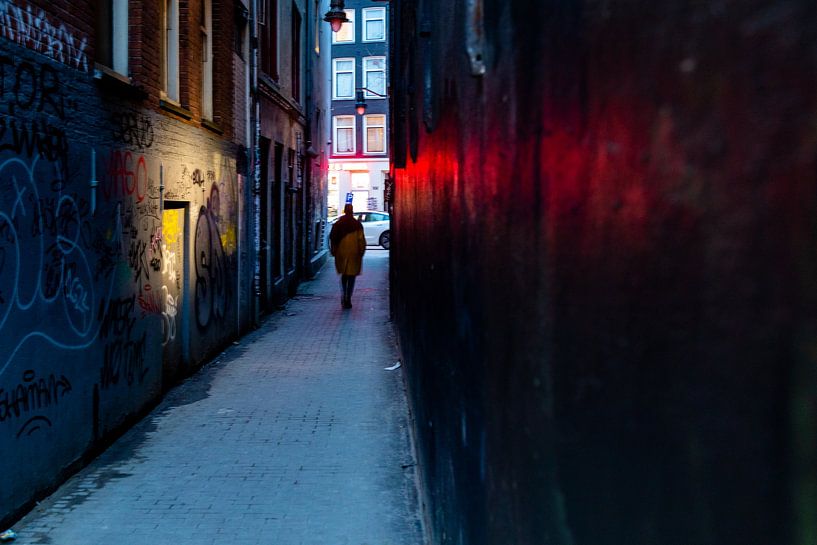 Amsterdam, Gasse, Abend von Frank Hendriks
