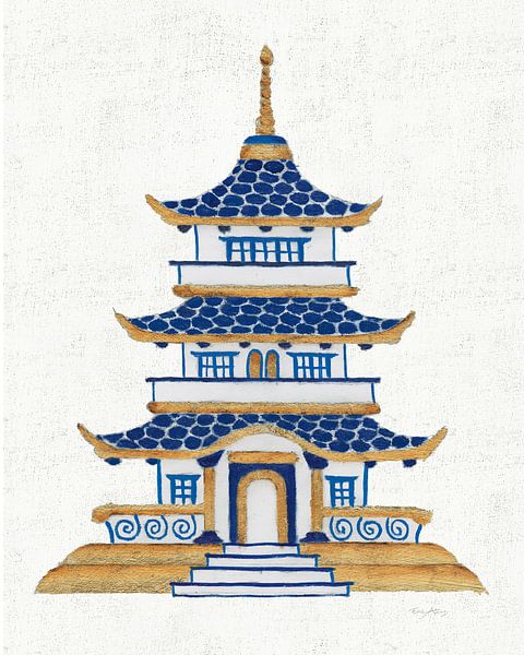 Flora Chinoiserie VIII Textured, Emily Adams by Wild Apple