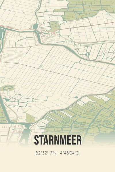 Alte Karte von Starnmeer (Nordholland) von Ortsdrucke