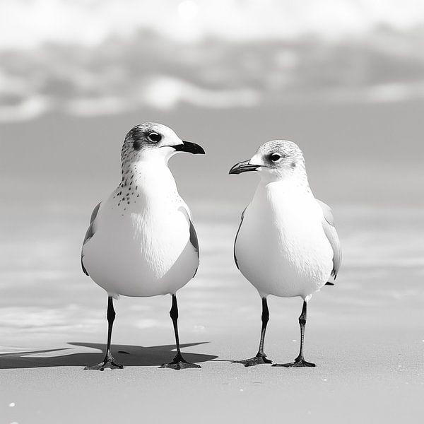 Mouettes à la plage par Cafe Noir