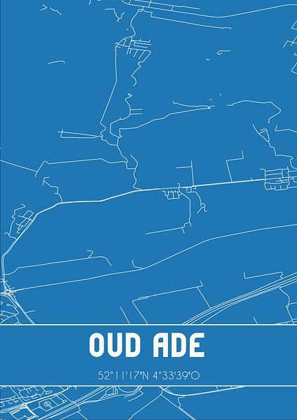 Blueprint | Carte | Oud Ade (Hollande méridionale) par Affiches de lieux
