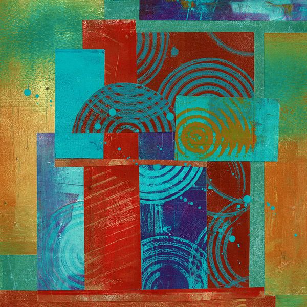 Disintegrated Movement - Colourful collage with concentric circles by Western Exposure