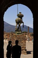 Blick auf die Zentaurenstatue in Pompeji, Italien