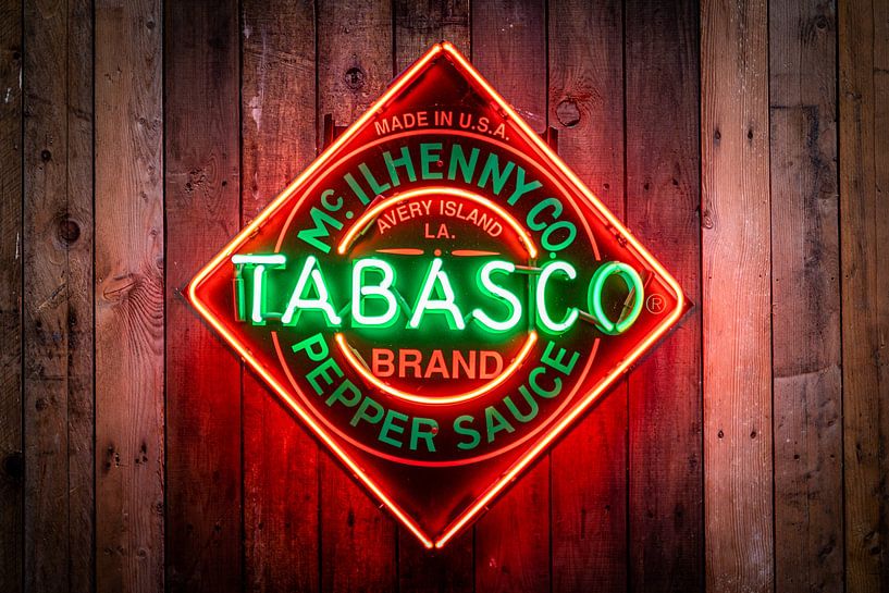 Neon sign of Tabasco by Ron Van Rutten