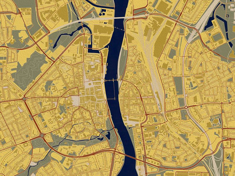 Map of Maastricht in the style of Gustav Klimt by Maporia