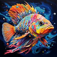 Poisson/poisson rouge coloré