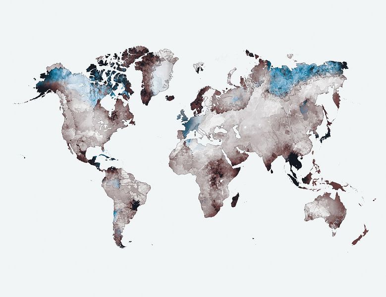 world map white grey blue #map #worldmap by JBJart Justyna Jaszke